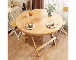 Ronde Eettafel - Klaptafel Druppelblad - Kleine Ruimtes - Uitschuifbaar Blad - Geel