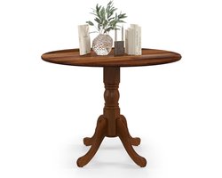 Ronde eettafel – Massief houten tafel voor 4 personen, 100x100x73 cm, walnoot