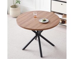 Ronde eettafel met robuuste X-vormige poten voor kleine ruimtes en appartementen