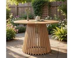 Ronde eettafel Serena 110 cm met houten latten – Modern & Scandinavisch design Casa Serena