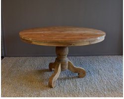 Ronde Eettafel Teakhout met Bolpoot Bali-Ø120 cm