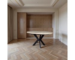 Ronde Eettafel Uitschuifbaar Sonoma Eiken - Eiken - Sonoma Eiken – Ø100-138 cm - Medahomestore