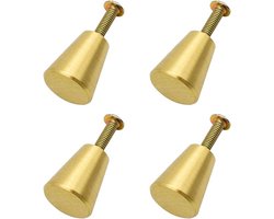 Ronde enkele gaten messing handgrepen - Set van 4 - Geschikt voor kasten - Inclusief schroeven - Voor ladekasten en opbergkasten.