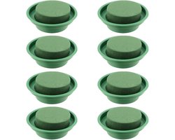 Ronde Foam Cilinders met Kom voor Bloemstukken, Stijf Schuim voor Bruiloften, Bloemisten en Bloemarrangementen, Verpakking van 8, 12 cm