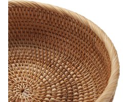 Ronde fruitmandschalen van natuurlijke rotan - handgeweven opbergmanden - rieten organizer voor eetkamer - set van 3