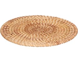 Ronde Geweven Placemat - Natuurlijke Riet Braid - Warmtebestendige Non Slip Placemat voor Grote Schalen en Pannen - Handgemaakt (16cm)