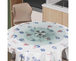 Ronde Glazen Draaitafel voor Eettafel met Fluisterstille Draaiing