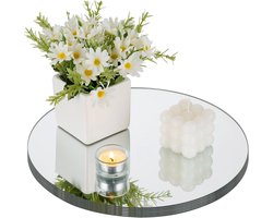 Ronde Glazen Spiegelplaten – 20 cm (Set van 3) | Ronde Schalen, Kaarsenplateaus, Ronde Onderzetters | Tafeldecoratie & Versiering voor Bruiloften | Woondecoratie