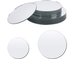 Ronde glazen spiegeltegels set van 20 stuks - 7,6 cm/10 cm - voor compacte spiegelafdekking, interieurdecoratie en handwerk - decoratieve spiegels.
