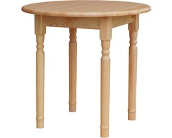 Ronde Grenen Tafel - Eettafel Hout - Gezellig Tafelen - Handgemaakt Afgewerkt - Diameter 90 cm - Gelakt