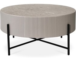 Ronde Grijze Salontafel met Marmerlook Model Scandinavisch Design Woonkamertafel
