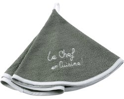 Ronde handdoek keuken - 60 cm diameter - geborduurde spons - linnen