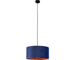 Ronde Hanglamp Blauw Fluweel Ø 40 cm - Sfeervolle Plafondverlichting