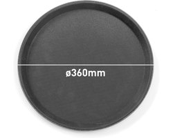 Ronde Horeca Serveerschaal met Antislip Rubber, Zwart, Schokbestendig