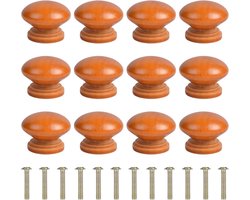 Ronde Houten Ladeknoppen met Schroeven - 12 Stuks, Meubelknoppen voor Kast en Lade, Duurzaam en Stijlvol Interieur Accessoire