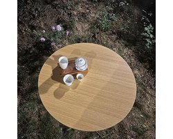 Ronde Houten Tafelblad - Tafelblad Vervanging - Eettafel Creëren - Zonder Voorgeboorde Gaten - 100 cm - Zwarte Steen