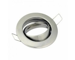 Ronde Inbouwspot Armatuur – Chrome Aluminium – Kantelbaar – Zonder GU10 Spot & Fitting – Ø82 mm – Moderne LED Spot voor Plafond