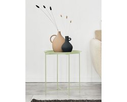 Ronde inklapbare bijzettafel met opbergruimte – lichtgroen – Voglrieder – Ø47 cm – Metaal – Binnen & Buiten