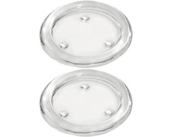 Ronde kaarsenhouder/kaars onderzetter - 2x - glas - 11 cm - voor stompkaarsen tot Dia 8 cm