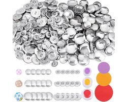 Ronde Knoppen Covers Stof Bedekte Knoppen DIY Set - 3 Maten - Knop Cover Kits - Lege Knoppen Maken - Stoffen Benodigdheden - Gereedschap - Stoffen Doek - 120 stuks