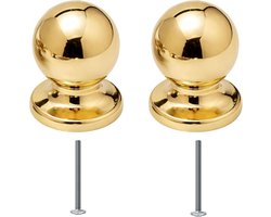 ronde knoppen voor meubels, deuren, kasten, laden, nachtkastjes, deuren - ronde knop voor meubels - kleine knop van zamak, kleur messing glanzend