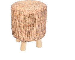 Ronde kruk "Orchid" gevlochten waterhyacint - lekker hoog; 50 cm ; 20% Korting !