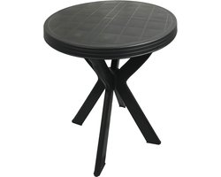 Ronde kunststof tuintafel Ø70 cm - antraciet - bistrotafel voor binnen en buiten