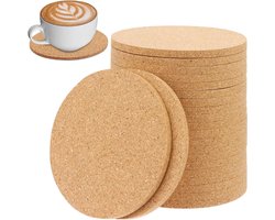 Ronde Kurken Onderzetters 10 cm - Hittebestendig en Herbruikbaar - Absorberende Coasters voor Dranken en Glazen - 20 Stuks van 3 mm Dikte