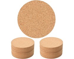 Ronde kurken onderzetters - 20 stuks, hittebestendig en herbruikbaar voor koffie en dranken, ideaal voor bars en keuken, 10 cm x 3 mm