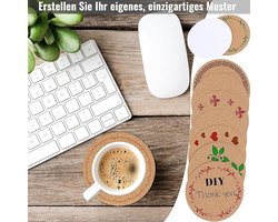 Ronde kurken onderzetters met plaklaag - set van 20 stuks - beschermt meubels