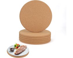 Ronde kurken onderzetters van 20 cm voor potten, pannen en planten - Natuurlijke warmtebescherming en antislip, 1 cm dik, ideaal voor keuken en tafel