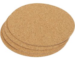 Ronde Kurken Onderzetters van 95 mm - 1 mm Dikte - Set van 4 voor Tafelbescherming en Decoratie
