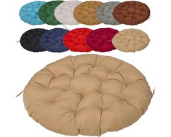 Ronde Kussen - Vloerkussen Stoel - Comfortabel Zitten - Met Positioneringsbanden - 80 cm - Khaki