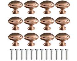 Ronde ladeknoppen voor meubels - 30 mm, 12 stuks, koper, rood