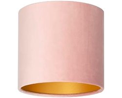 Ronde Lampenkap Fluweel Roze Ø 18 cm - Sfeervolle Verlichting voor Vloer- en Hanglamp
