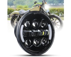 Ronde Led Koplamp - 5.75 Inch Koplamp - Motor Verlichting - Met Richtingaanwijzer - 5.75 Inch - Zwart