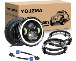 Ronde LED Koplamp - Motorfiets Verlichting - Verbeterd Zicht - Geïntegreerde Richtingaanwijzers - 7 Inch - Wit Amber