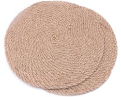 Ronde linnen placemats - Set van 2 - Linnen gevlochten placemat 11,8 inch - Hittebestendige tafelmat - Dikke hete pannenonderzetters - Trivet