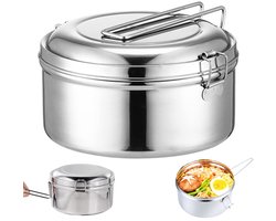 Ronde lunchbox van roestvrij staal - duurzaam en lekvrij - 1 stuk
