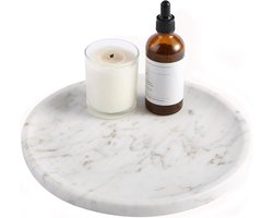 Ronde Marmeren Badkamer Dienblad - Luxe Opbergplank voor Badkamer, Slaapkamer en Wasbak