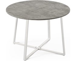 Ronde MDF Eettafel 110x110 cm - Industrieel Modern Design voor Eetkamer en Keuken