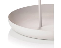 Ronde Metalen Dienblad met Handvat en Opberglade - Grijs - Tafelblad Organisator voor Woonkamer - Decoratief Serveerblad met Handvat - Modern Design