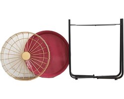 Ronde metalen tafel - Opvouwbare bijzettafel - Kamer Decoratie - Inclusief rubberen pad - 43x43x53cm - Fuchsia