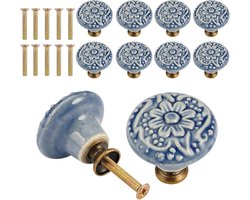 Ronde Meubelknoppen Set van 10 Stuks, 34mm Keramische Knoppen voor Lades, Vintage Design voor Keuken, Slaapkamer en Kasten