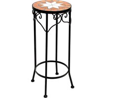 Ronde Mozaïektuin Kruk - 54 cm Bloemenstandaard en Bijzettafel