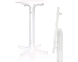 Ronde Opklapbare Bistrotafel Wit Ø80 cm - Hoge Staantafel Binnen & Buiten