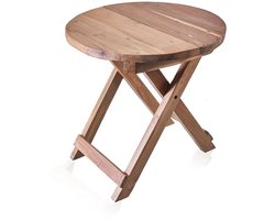 Ronde Opvouwbare Salontafel - Gerecycled Teakhout - 50 x 50cm