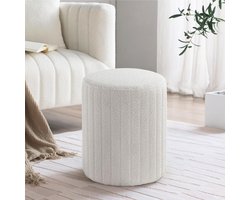 Ronde Ottomaan met Zachte Biedemeer, Multifunctionele Kaptafel Kruk en Voetenbank voor Woonkamer/Slaapkamer