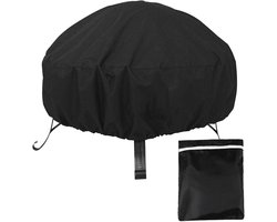 Ronde ovenafdekking - Vuurkorfafdekking - Regen-, wind-, stof- en zonwering - 85 x 40 cm (zwart) - Telescopische afdichting - Geschikt voor buitentuinafdekkingen - ANMI