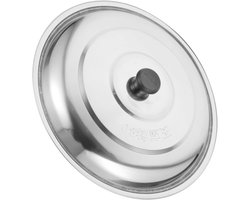 Ronde Pannendeksel - Metalen Deksel - Koken en Bakken - Roestvrijstaal - 35x35 cm - Zilver